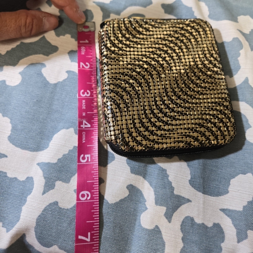 NEW Whiting and Davis Sequin wallet  gold - Picture 4 of 4